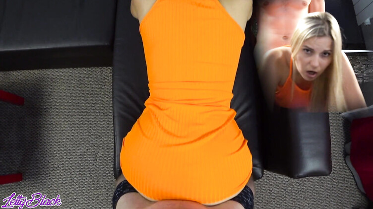 Трахнул русскую раком и кончил спермой на ее оранжевое обтягивающее платье