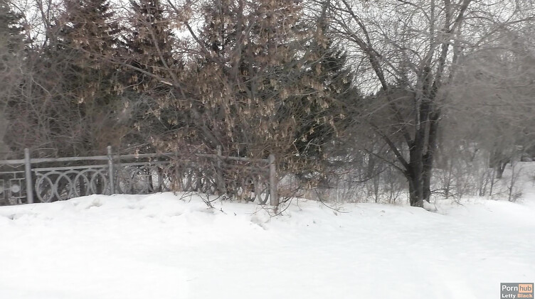 Отсасываю своему парню зимой в городском парке и глотаю сперму