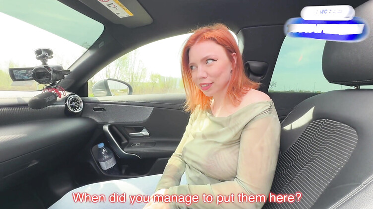 kisankanna: Глубокий слюнявый минет в Мерседесе и сперма в рот для рыжей подружки