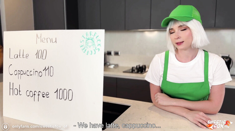 Глубокий минет: Бариста Свити Фокс трахается с клиентом по тарифу Hot Coffee