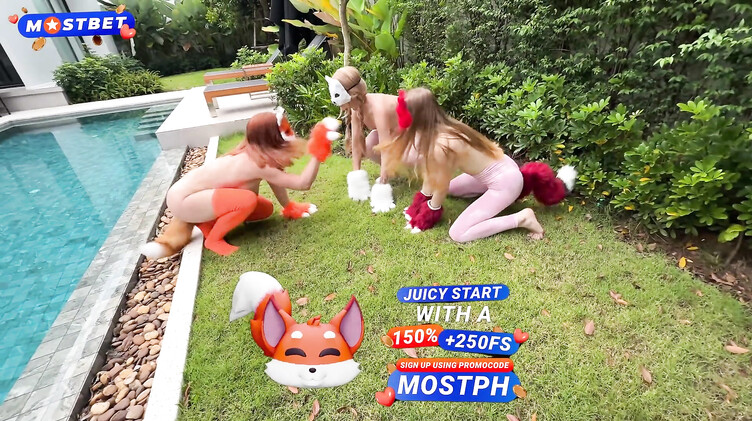 Рыжие: Ебля рыжей квадроберши с хвостом анальной пробкой