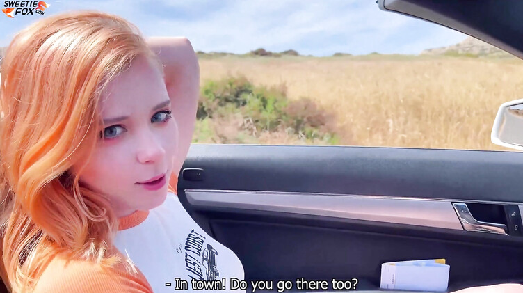 Русское порно: Прокатил на кабриолете Свити Фокс и трахнул ее