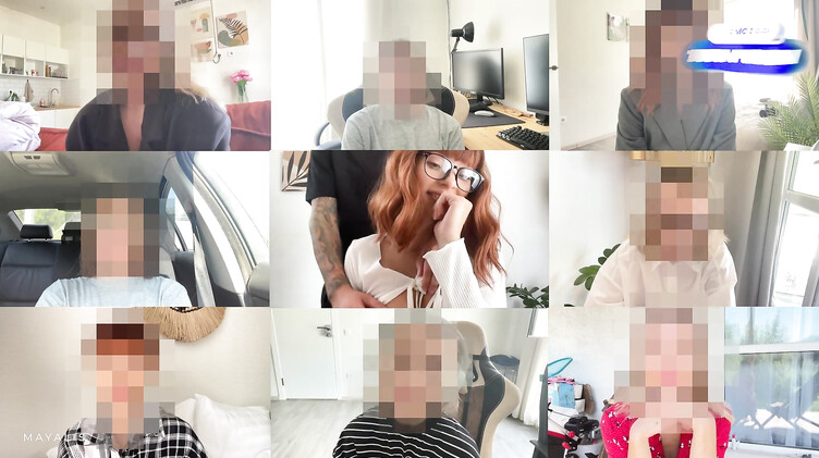 Трахает молодую жену в очках во время рабочего созвона по зуму