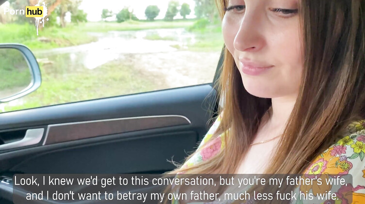 Миссионерская поза: Русская мачеха после ссоры с мужем трахается в машине с молодым пасынком