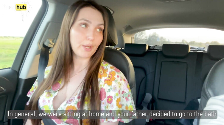 Милфы: Русская мачеха после ссоры с мужем трахается в машине с молодым пасынком