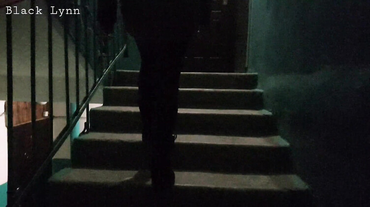 Любительское порно: Курящая брюнетка сосет хуй на лестничной клетке