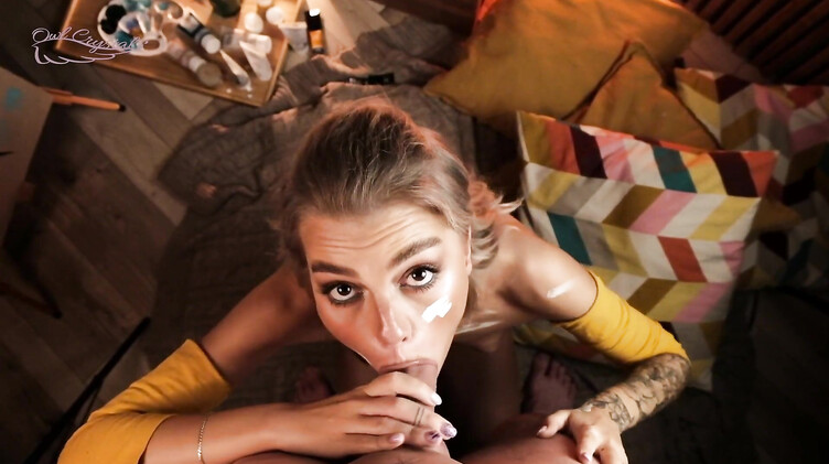 Красивые попки: Русская художница трахается с парнем и ласкает себя после его камшота