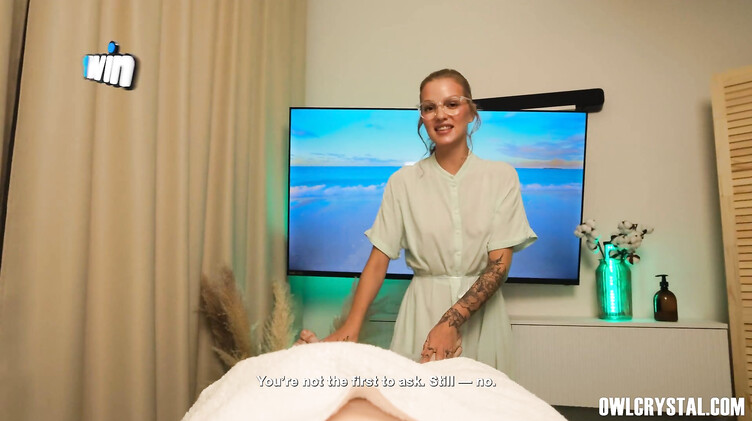 Owl Crystal: Клиент с большим членом трахнул замужнюю массажистку на спортивном массаже ног